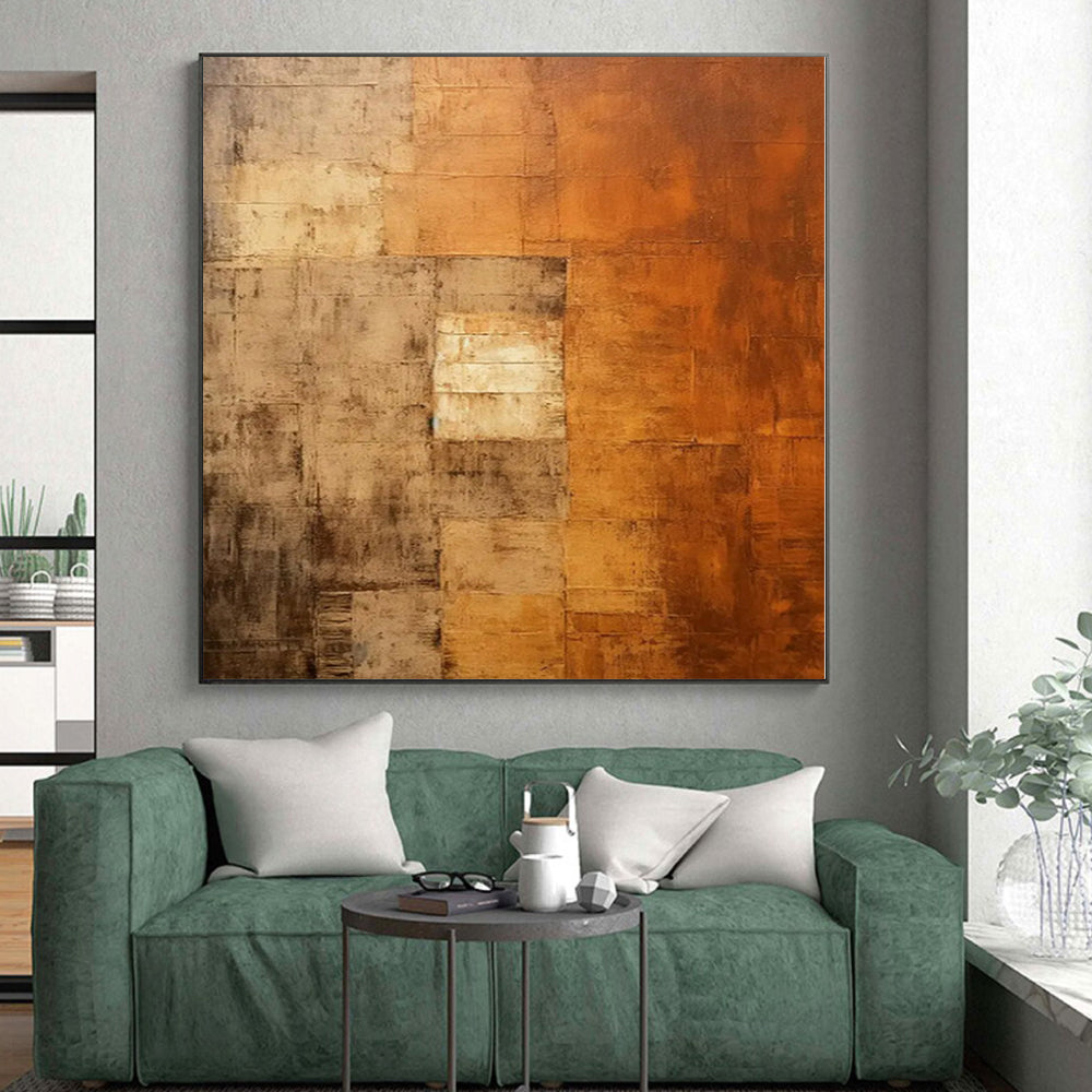 “Textured Rustic Patchwork” Abstract Acrylic Art CT0338