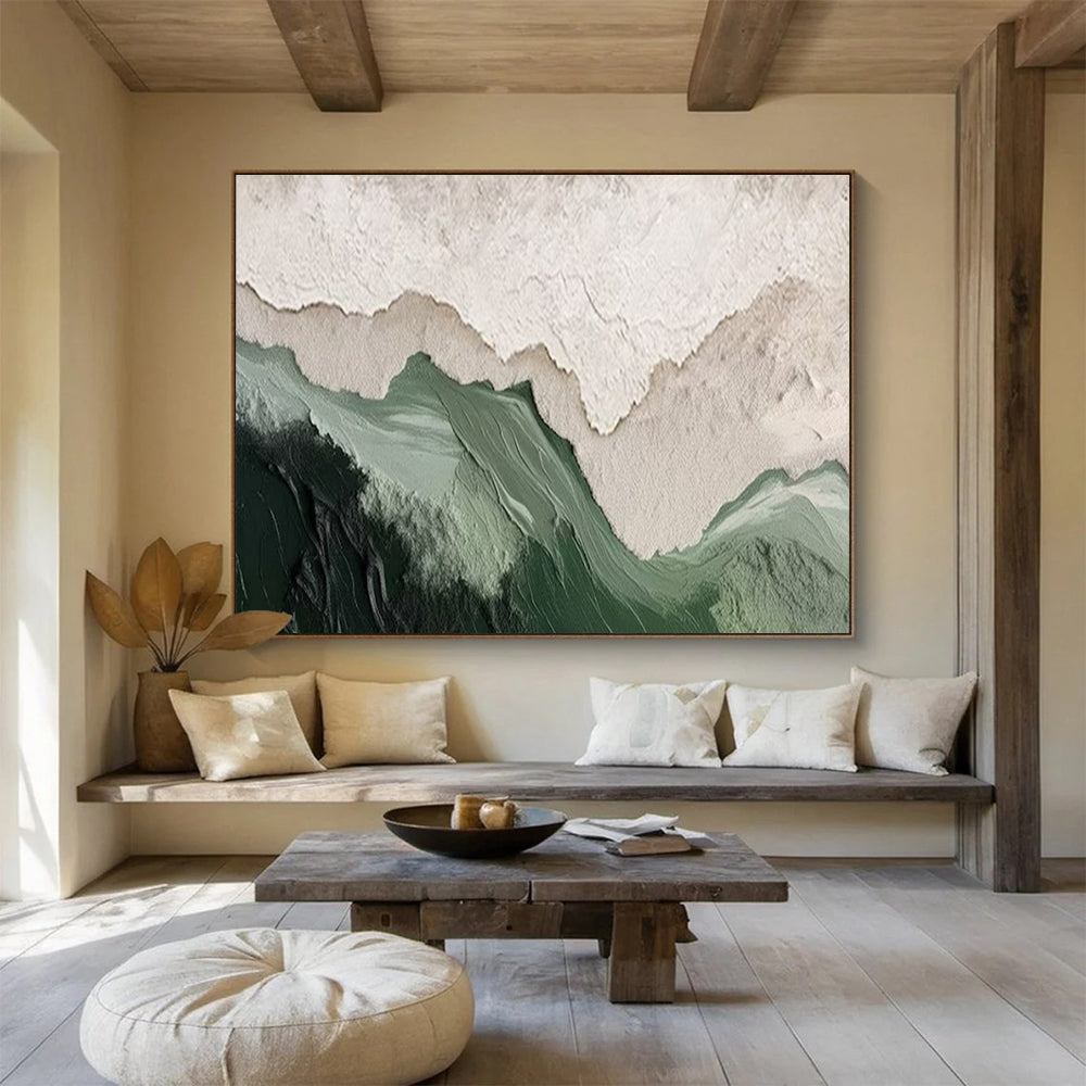 “Layered Mountain Silhouettes” – Textured Landscape Acrylic Painting CT1750