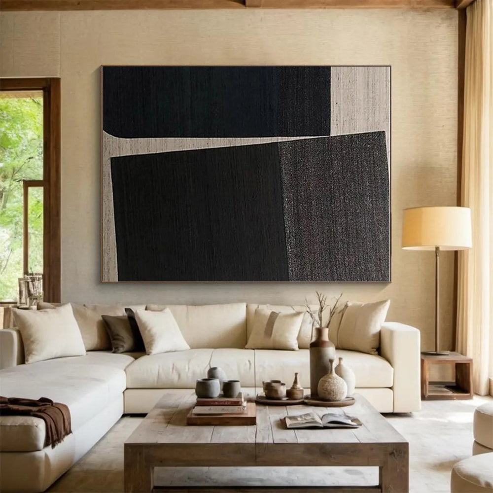“Black - Brown Geometric Collage”,Minimalist Style CT0660
