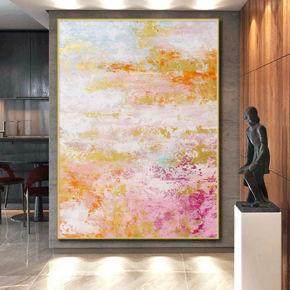 “Pastel Carnival” - Abstract Work with Pink, Gold, Orange, Purple, Blue CT0047