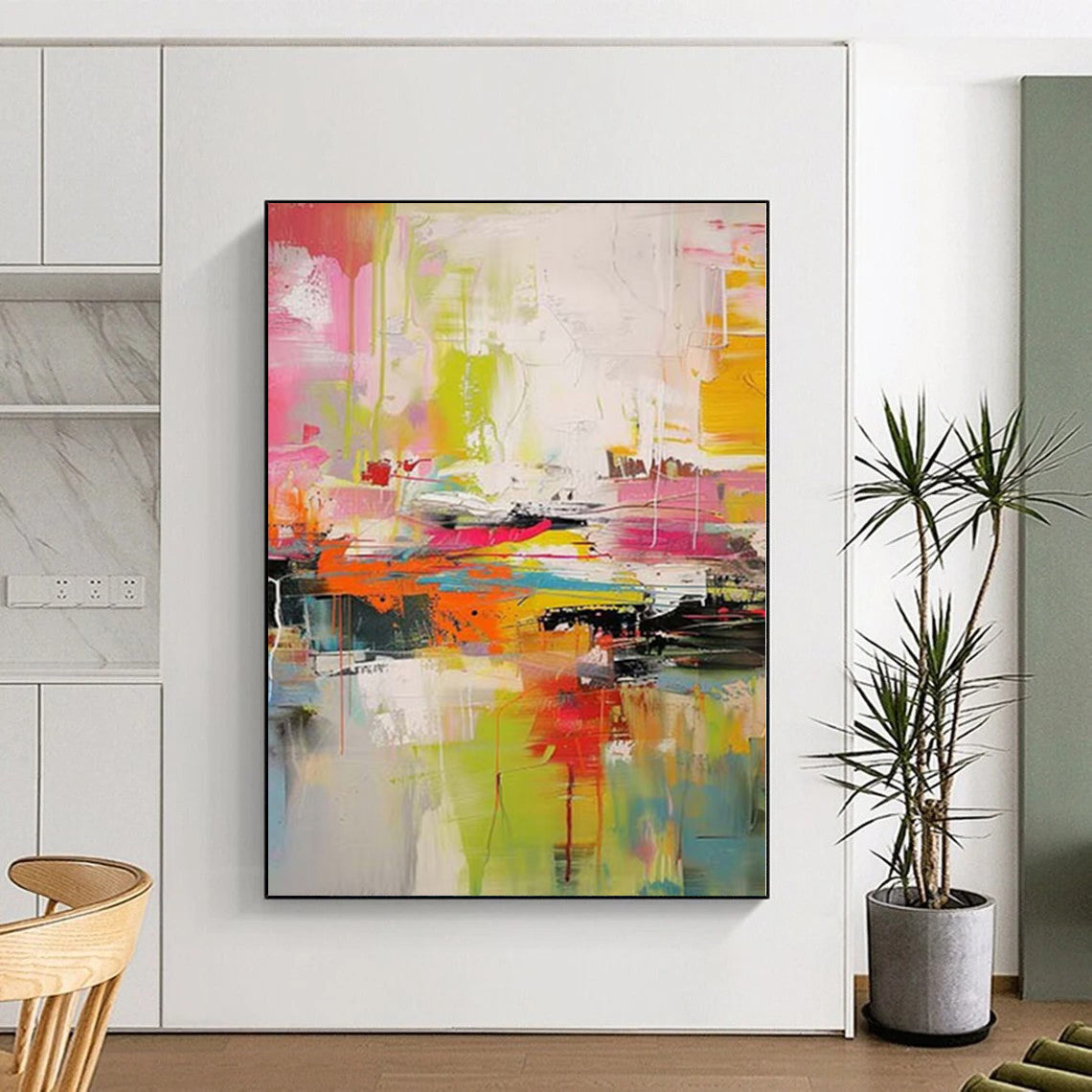 “Colorful Abstract Chaos” Expressionistic Acrylic Art CT0238
