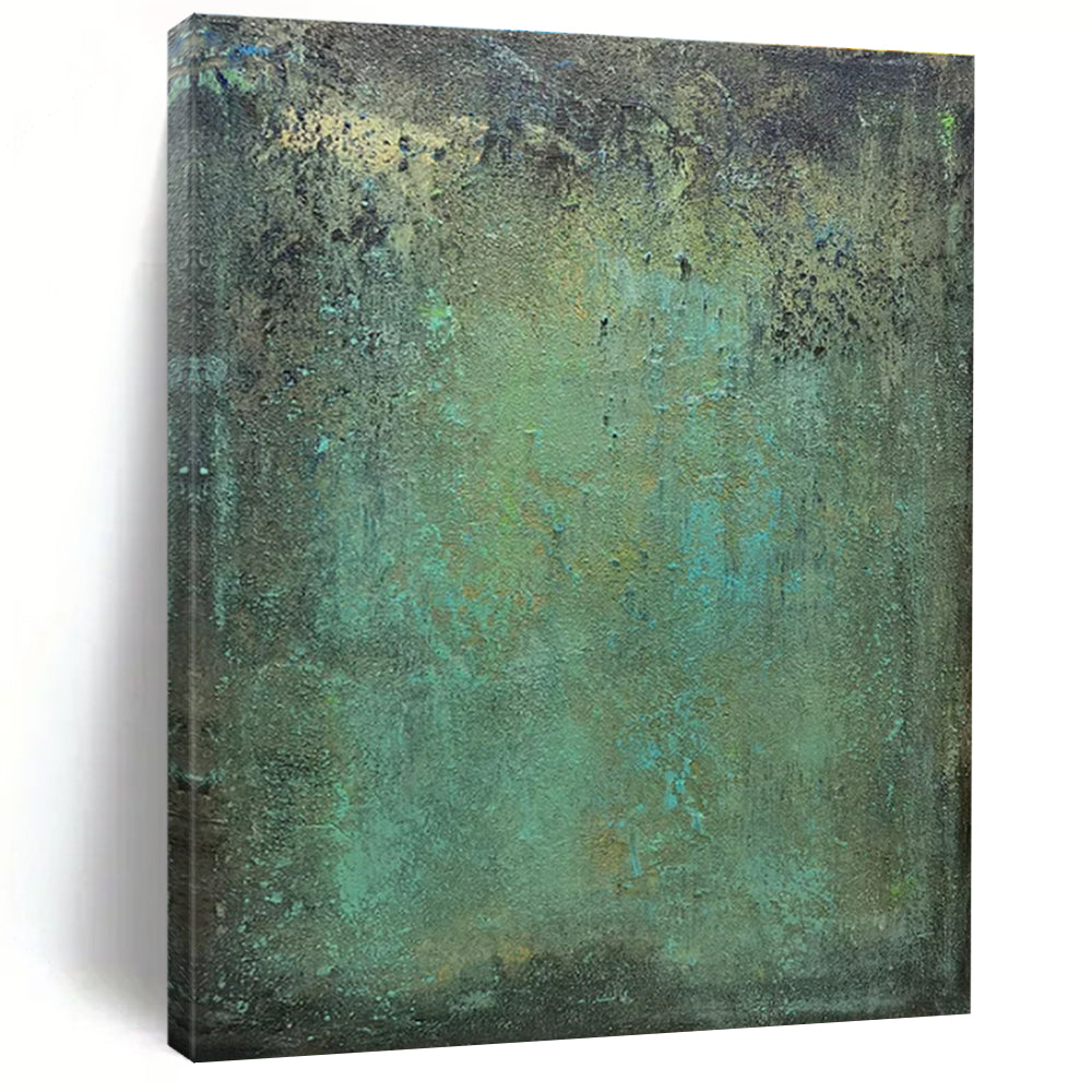 “Teal - Green Textured Patina”,Abstract Textured Art CT0641