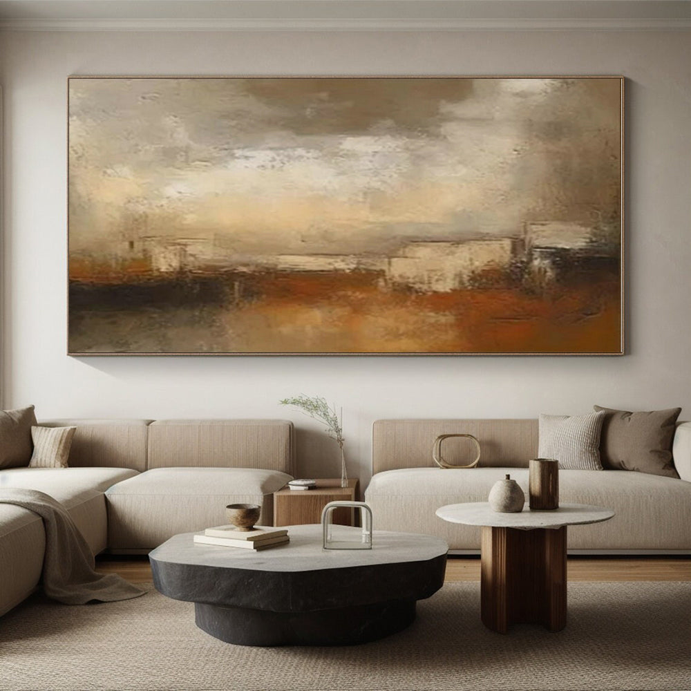 “Brown - Grey Gradient Texture”,Textured Abstract Art CT0599