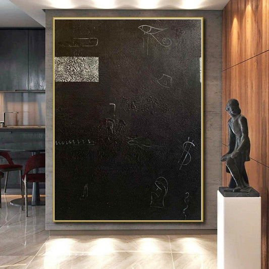 “Black - White Symbolic Abstraction” - Abstract Conceptual Art CT0470