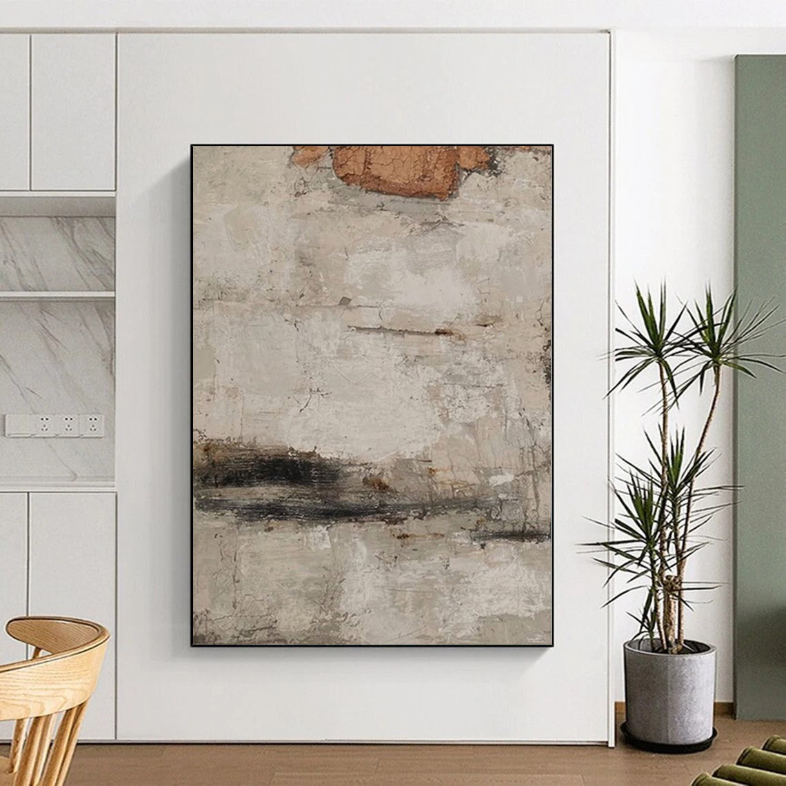 “Aged Textured Surface” - Abstract Art with Grays, Browns, Blacks CT0101