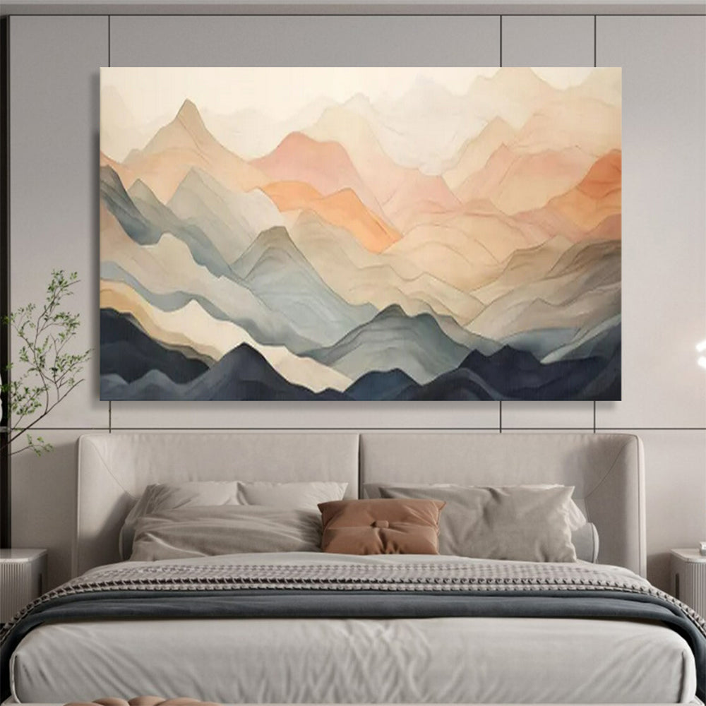 “Pastel Mountain Layers” – Soft pinks, blues, grays forming geometric mountain silhouettes CT1696