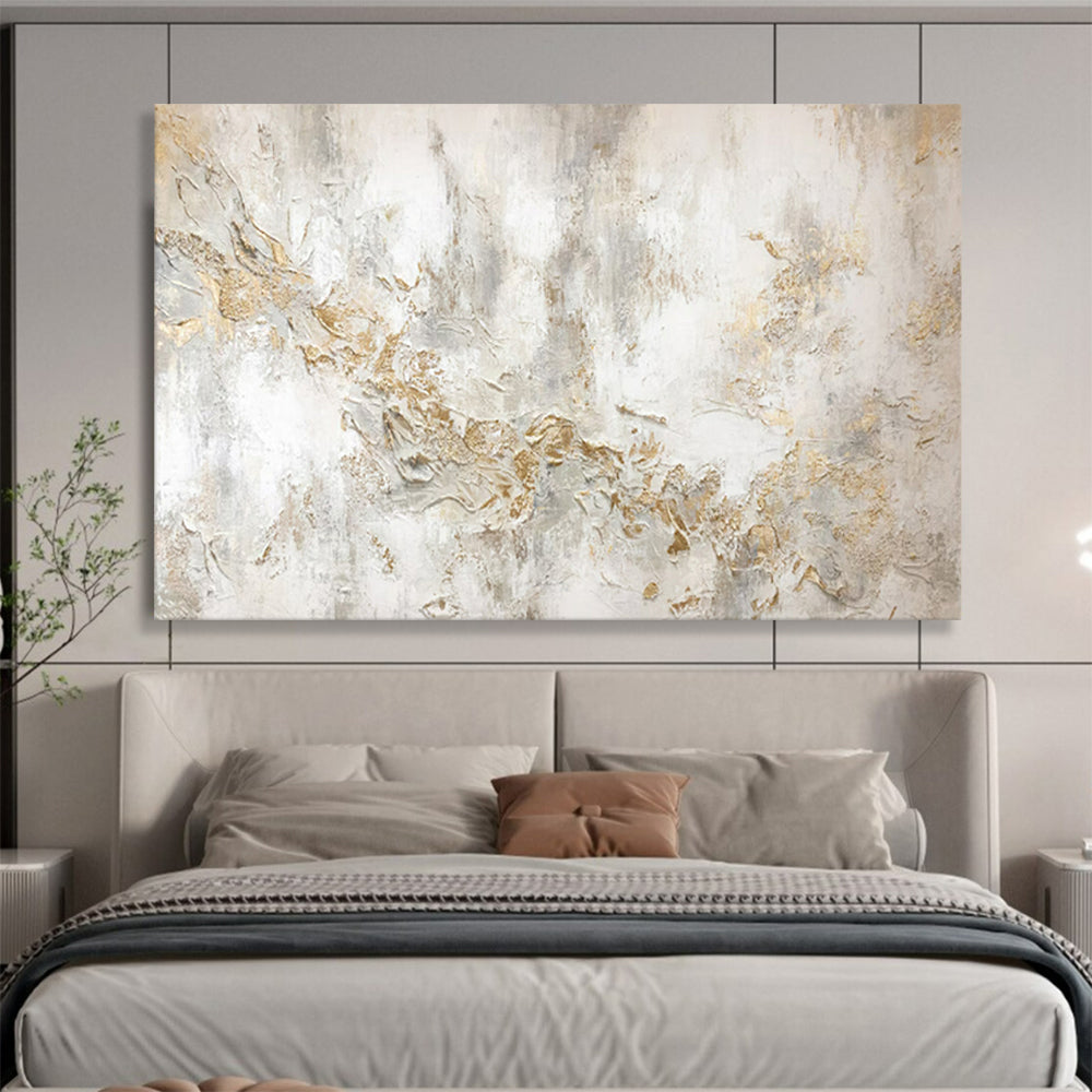 “Light and Gold Abstract” – Textured Abstract Acrylic Painting CT1772
