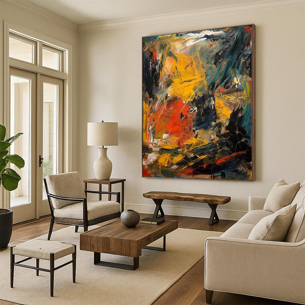“Dynamic Color Clash” Expressionistic Acrylic Art CT0240