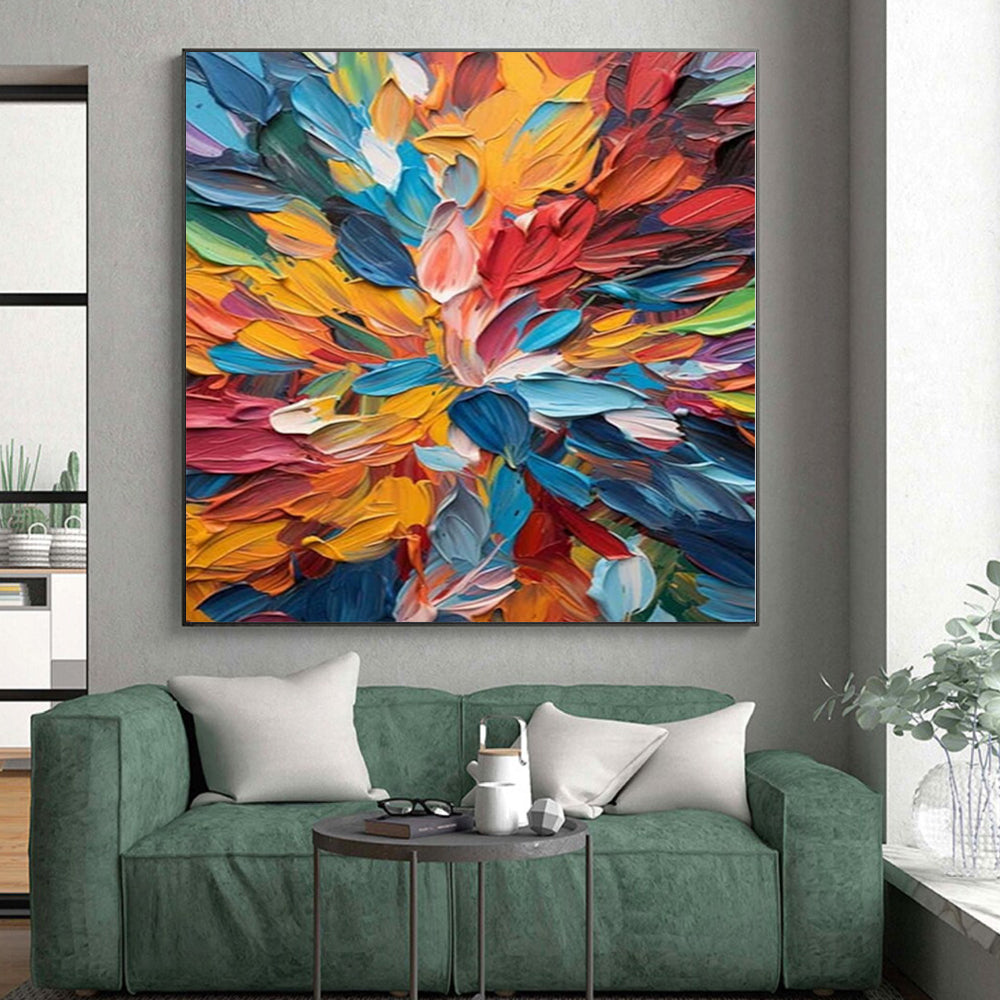 “Colorful Palette Knife Blossom” Impasto Acrylic Art CT0236