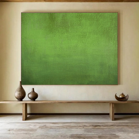 Deep Green Textured Canvas - Earthy Abstract Art CT1792