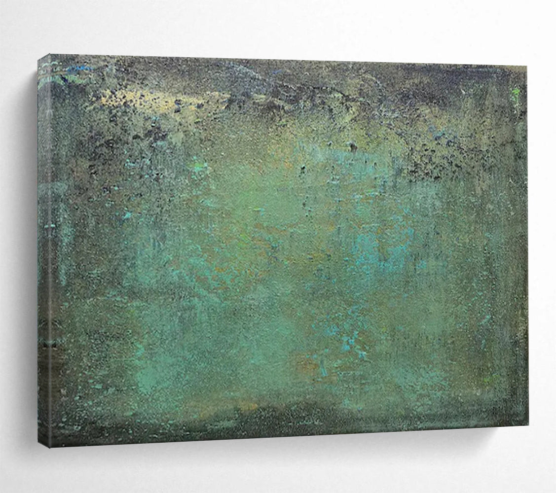 “Mossy Textures” - Greens, blues, earthy tones; textured, weathered abstract surface CT1518