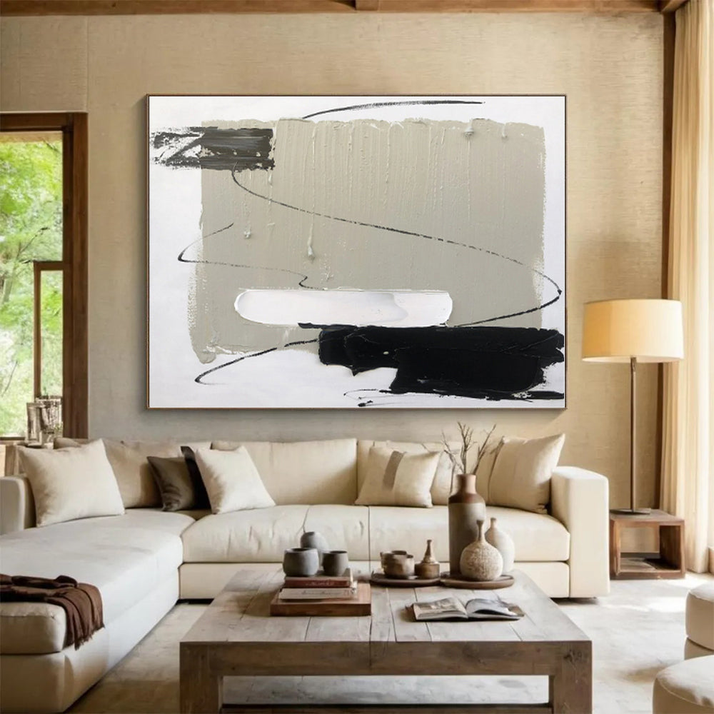 “Gray - Black - White Minimalist Abstraction” - Abstract Minimalist Art CT0502