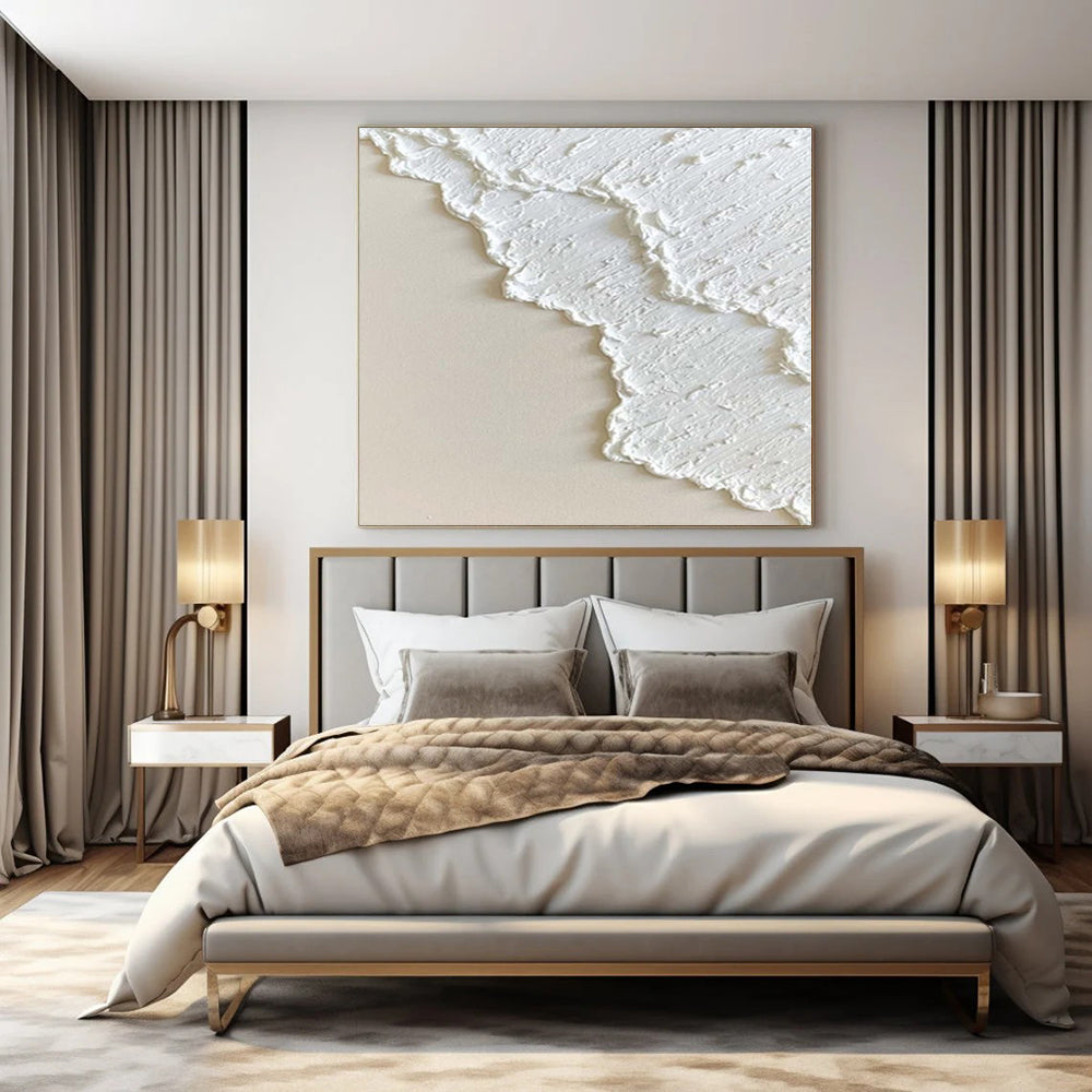 “White Textured Scallops” Plaster - Effect Acrylic Art CT0170