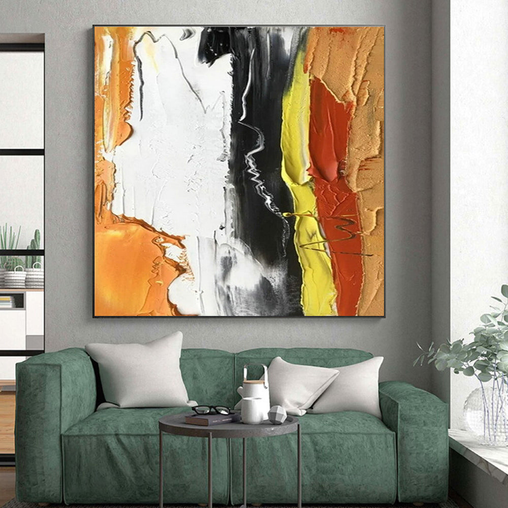 “Colorful Textured Strokes on White”,Abstract Expressionist Art CT0612