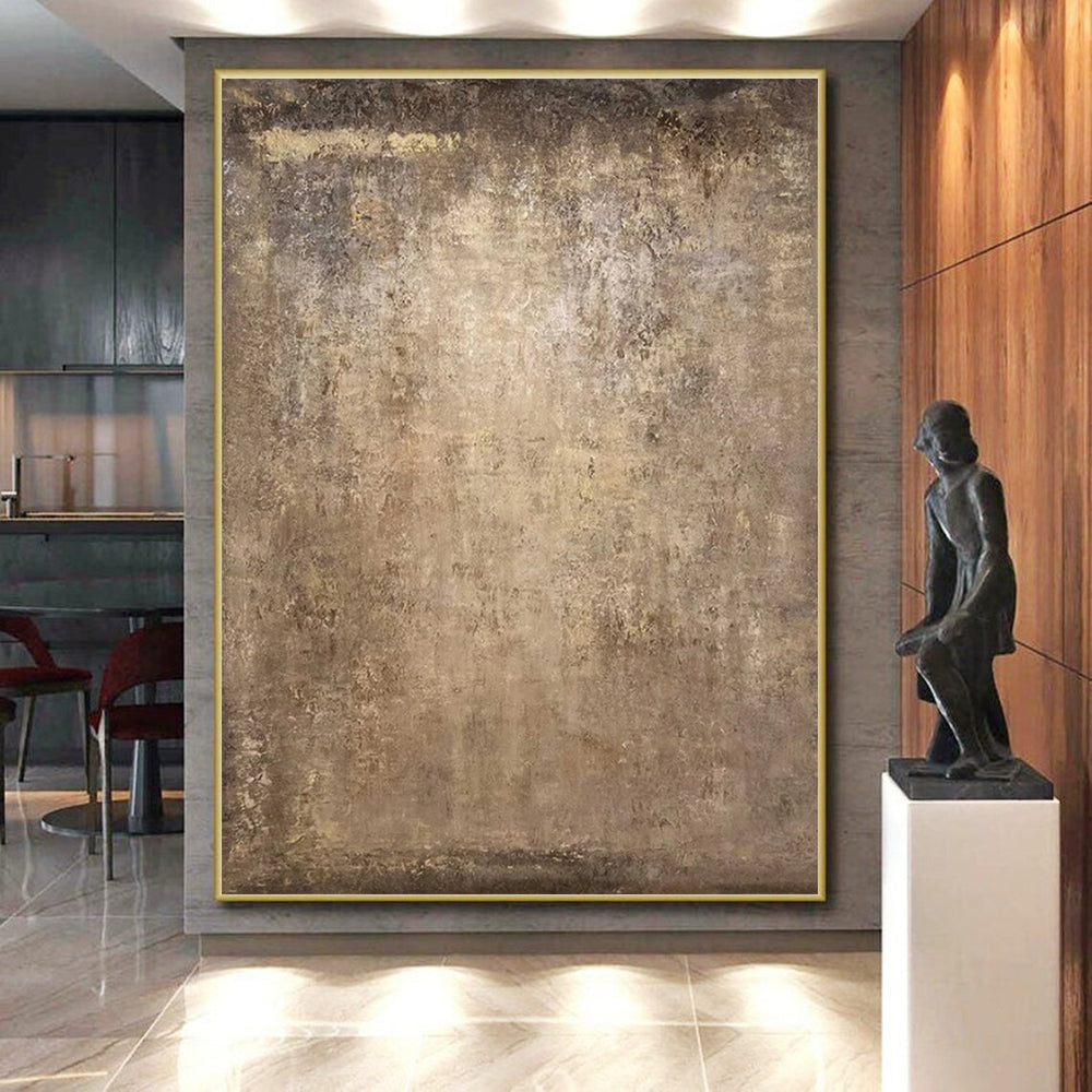 “Vintage Textured Taupe”,Rustic Abstract Art CT0647