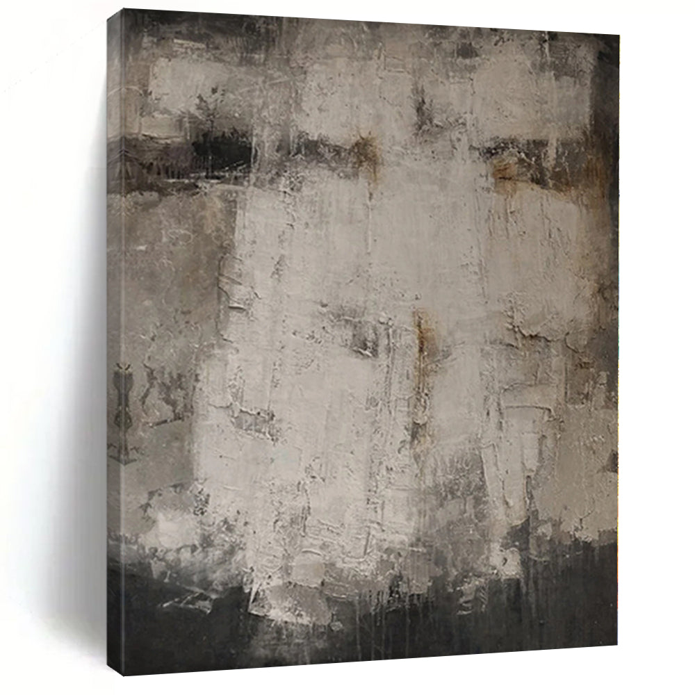 “Gray - Brown Textured History” Abstract Oil Painting CT0126