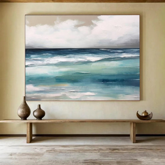 “Textured Sea” - A textured seascape with layered blues and whites CT1641