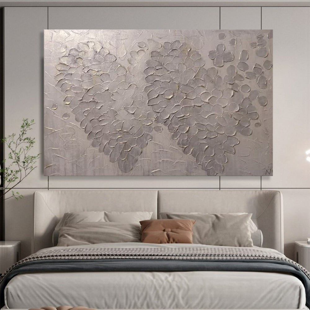 “Textured Silver Blooms” – Metallic silver with raised, petal - like patterns CT1687