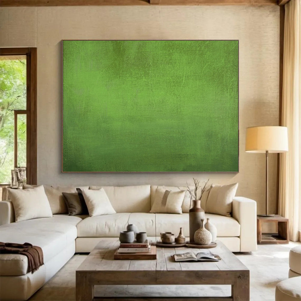 Deep Green Textured Canvas - Earthy Abstract Art CT1792