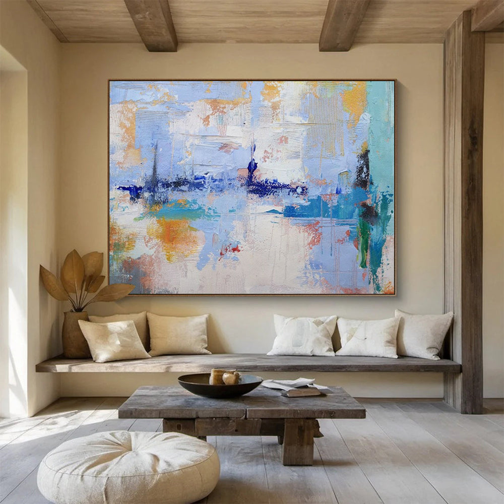 “Pastel Cityscape Whispers” – Abstract Impressionist Acrylic Painting CT1746