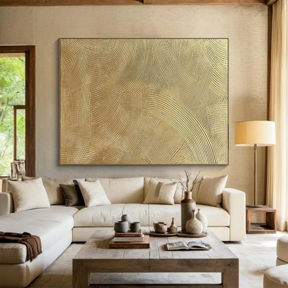 “Golden Waves” - Metallic gold; textured, flowing abstract patterns CT1523