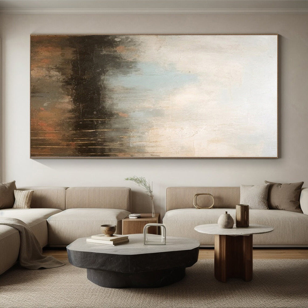 “Neutral - Blue Abstract Mist” - Abstract Landscape Art CT0450