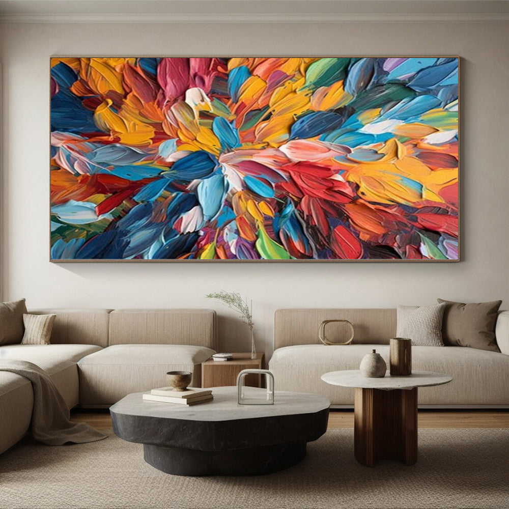 “Colorful Palette Knife Blossom” Impasto Acrylic Art CT0236