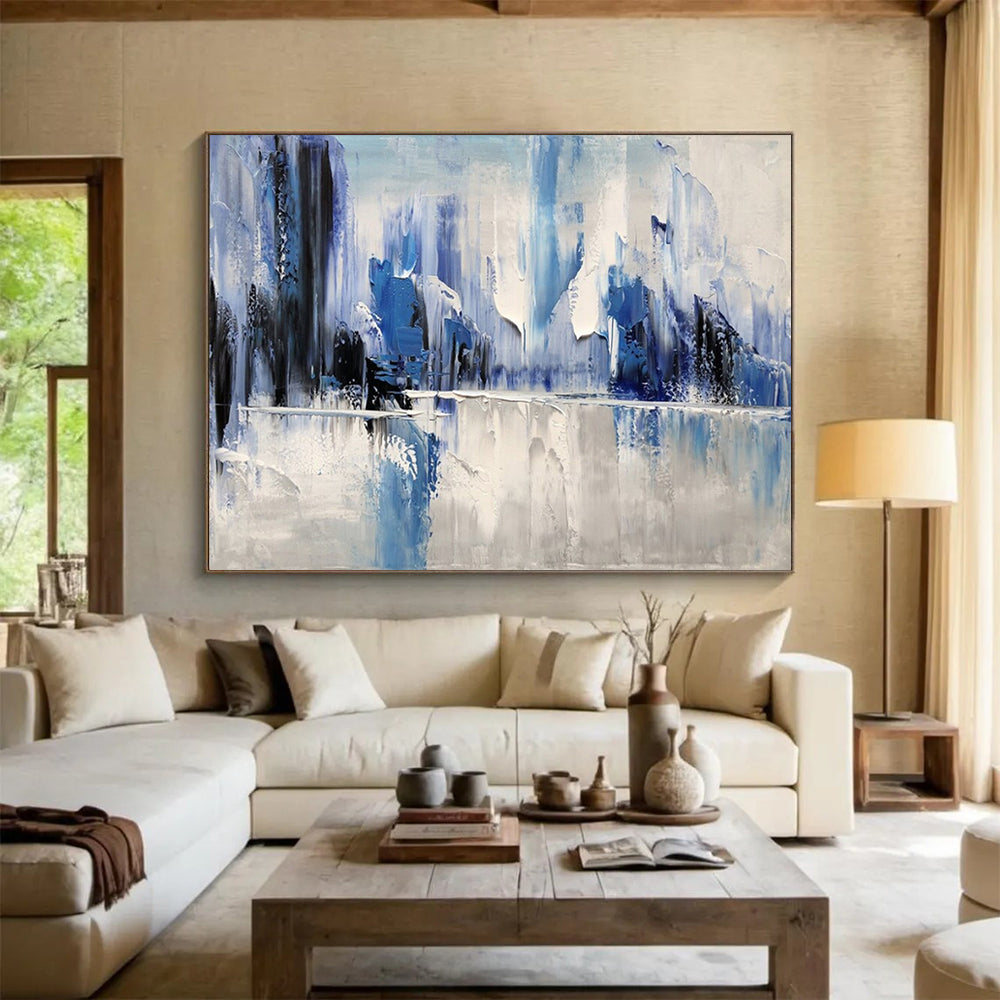 “Icy Peaks Reflection” – Abstract Acrylic Painting CT1731