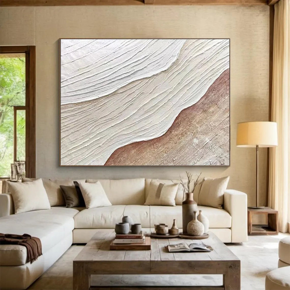 “Textured Earth Layers” - Tones of white, beige, brown; layered, textured patterns resembling geological formations CT1553
