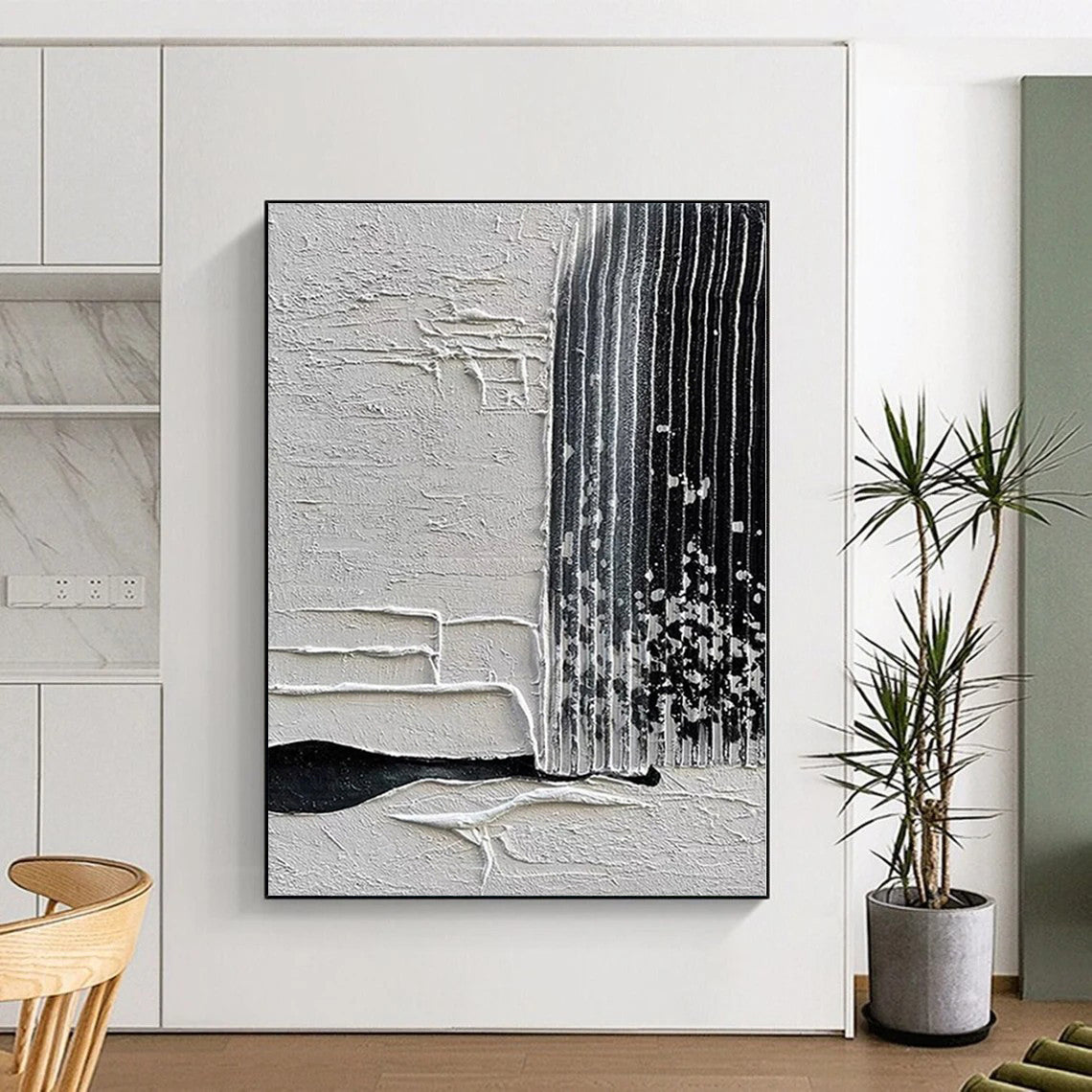 “Layered Gray - Black Textures” Abstract Acrylic Art CT0280