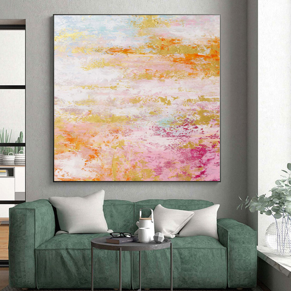 “Pastel Carnival” - Abstract Work with Pink, Gold, Orange, Purple, Blue CT0047