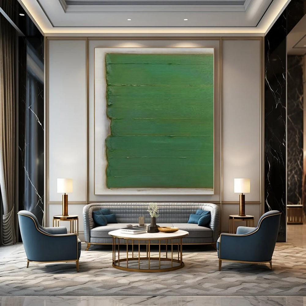“Green Textured Panels” Minimalist Acrylic Art CT0210