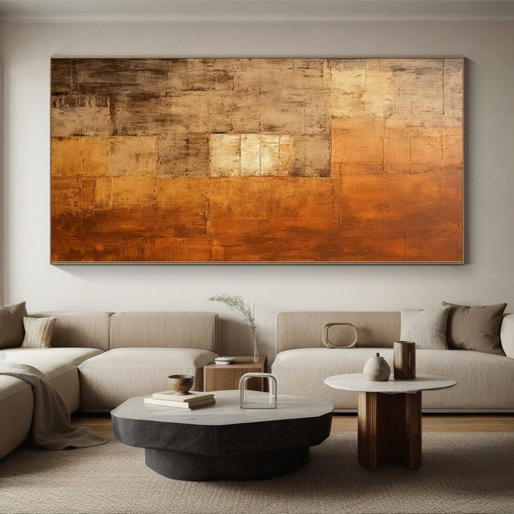 “Textured Rustic Patchwork” Abstract Acrylic Art CT0338