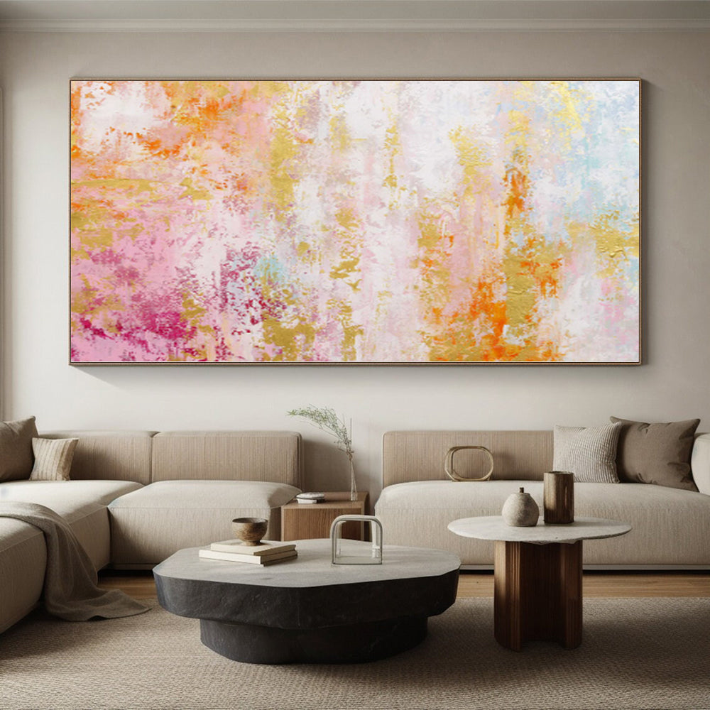 “Pastel Carnival” - Abstract Work with Pink, Gold, Orange, Purple, Blue CT0047
