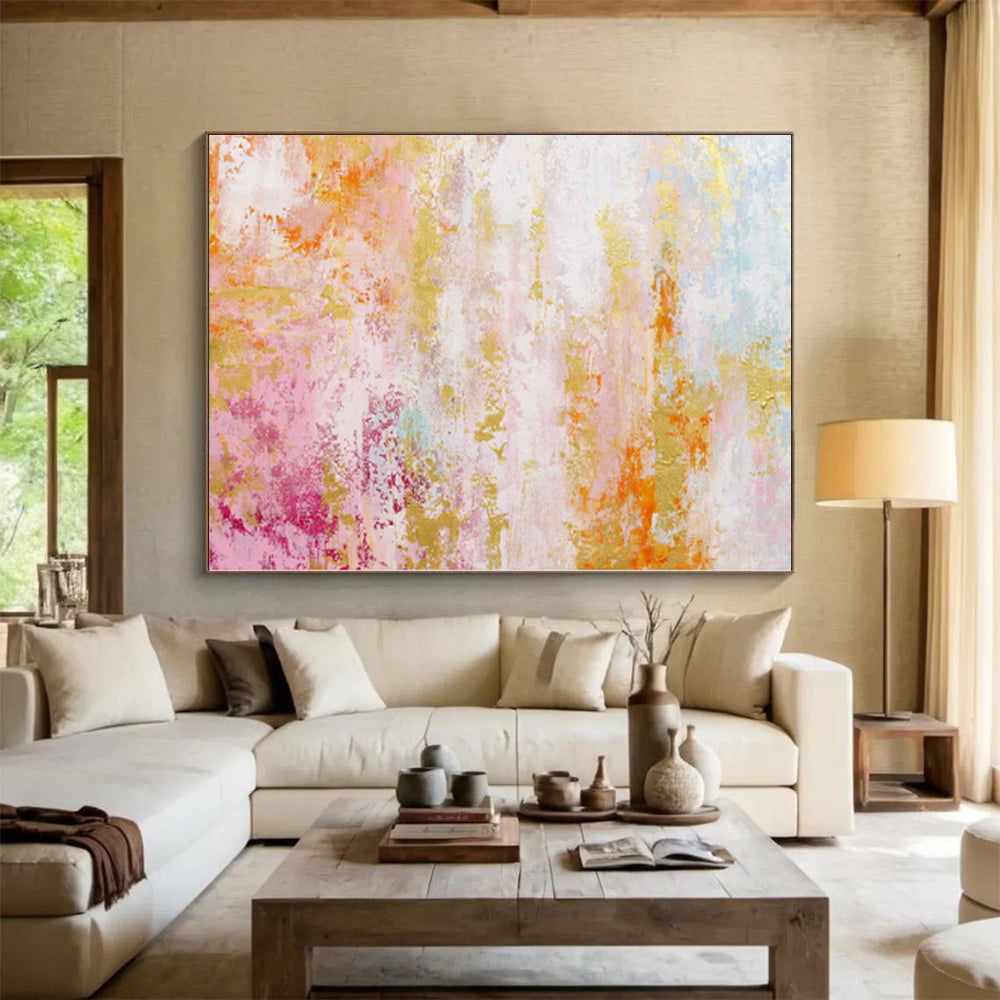 “Pastel Carnival” - Abstract Work with Pink, Gold, Orange, Purple, Blue CT0047