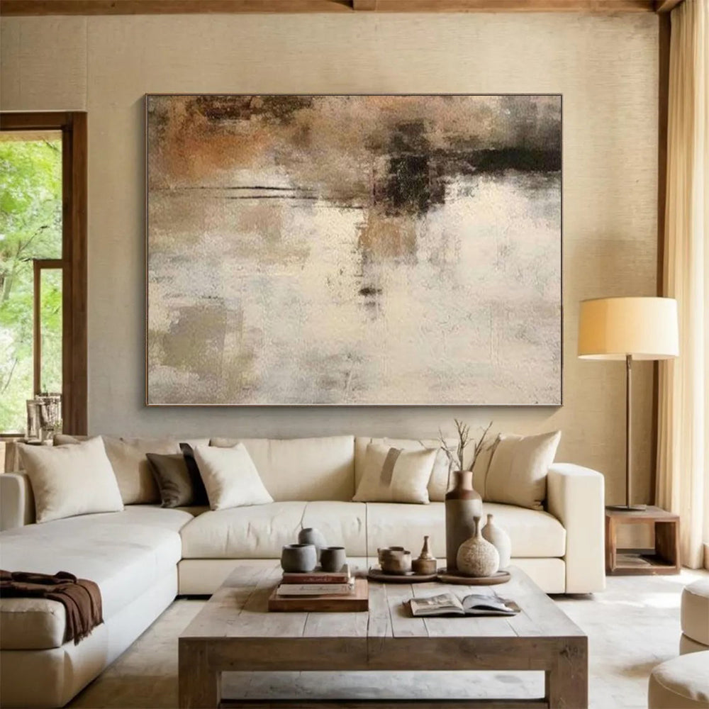 “Brown - Gray Textured Abstraction” Abstract Acrylic Art CT0249