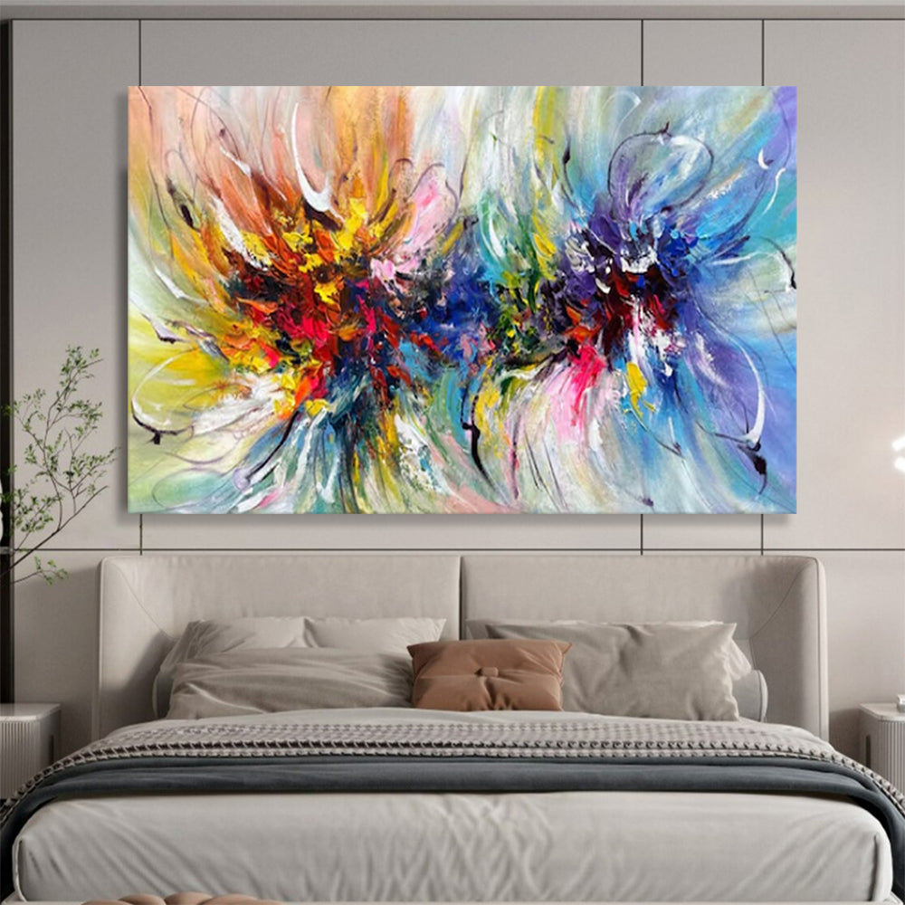 “Vibrant Floral Bursts” – Abstract Acrylic Painting CT1776