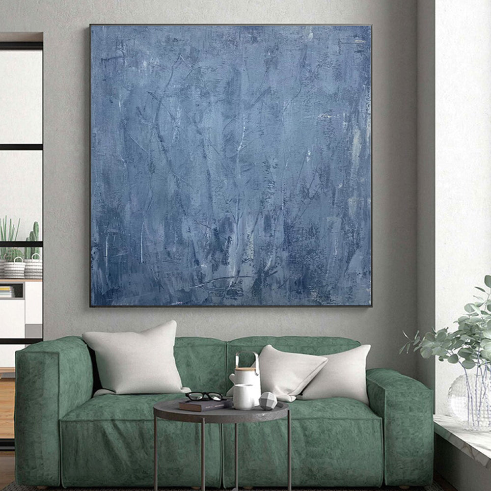 “Blue Textured Abstraction” - Abstract Expressionist Art CT0459