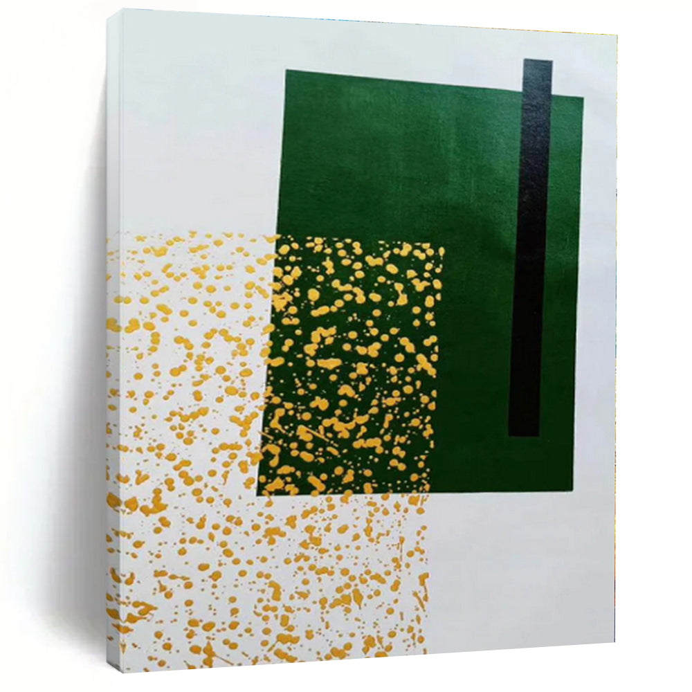 “Green - Yellow Geometric Abstraction” - Abstract Minimalist Art CT0463