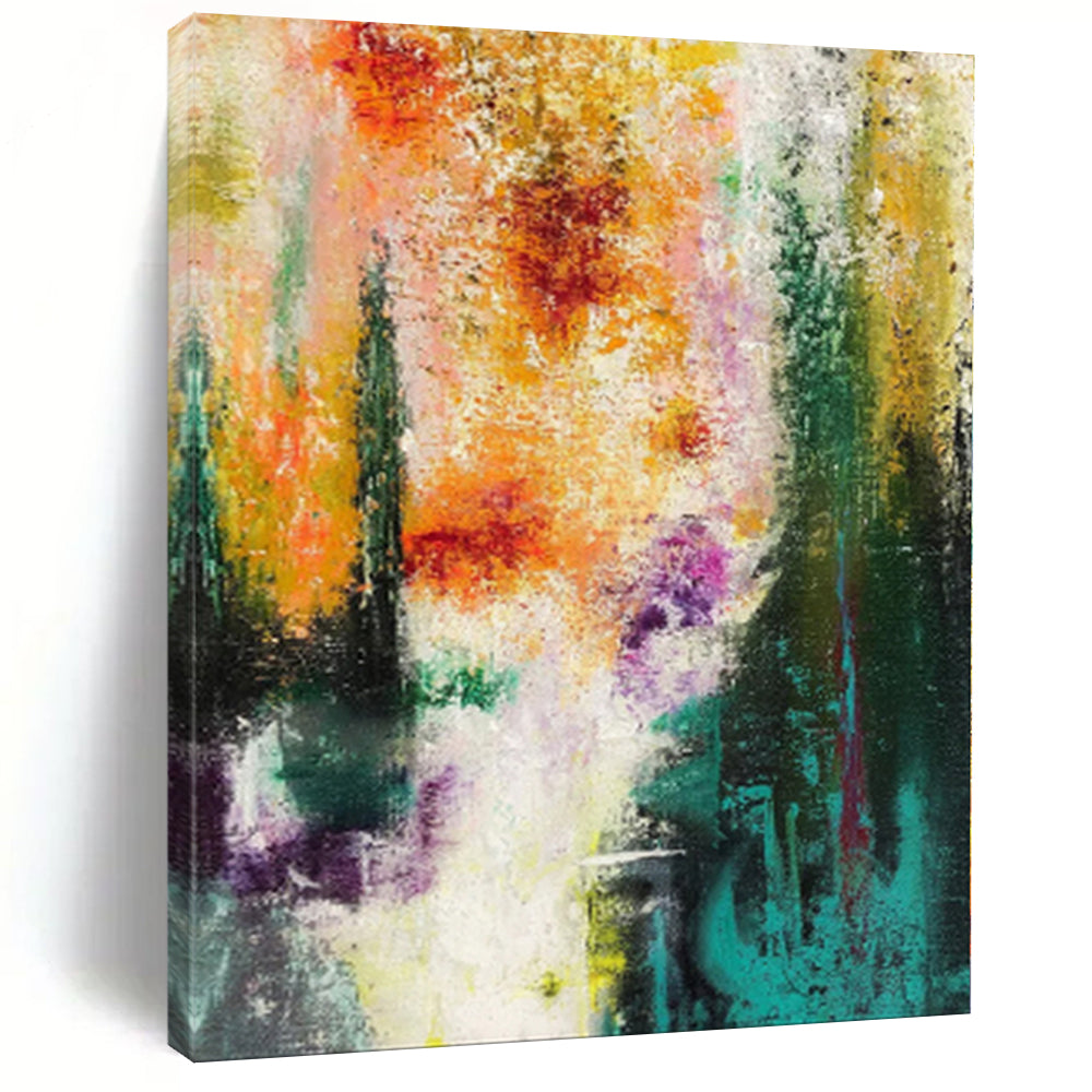 “Golden Chaos” - Abstract Art with Gray, Gold, Black Mottled Patterns CT0008