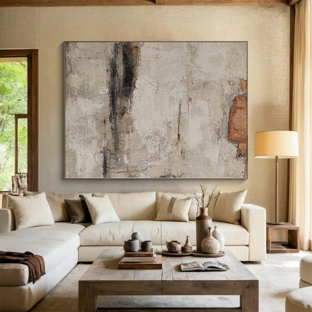“Aged Textured Surface” - Abstract Art with Grays, Browns, Blacks CT0101