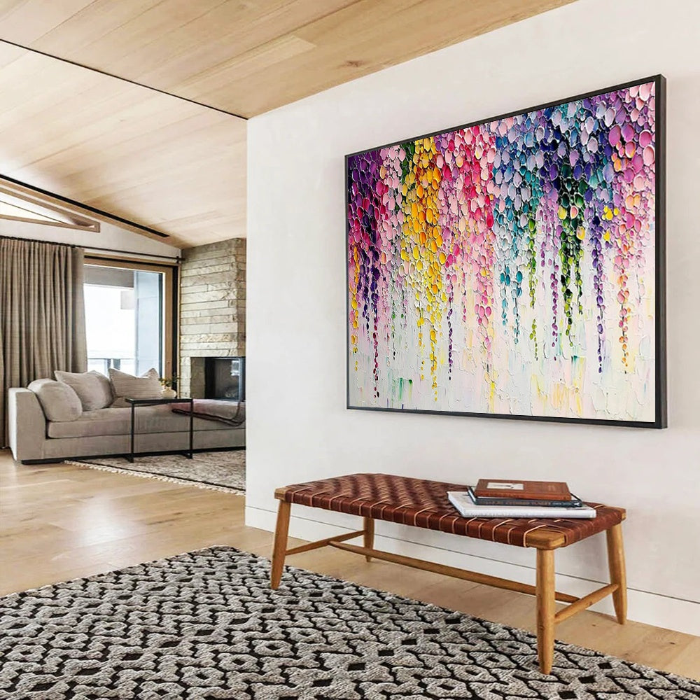 “Colorful Dripping Circles” – Abstract Expressionist Acrylic Painting CT1768