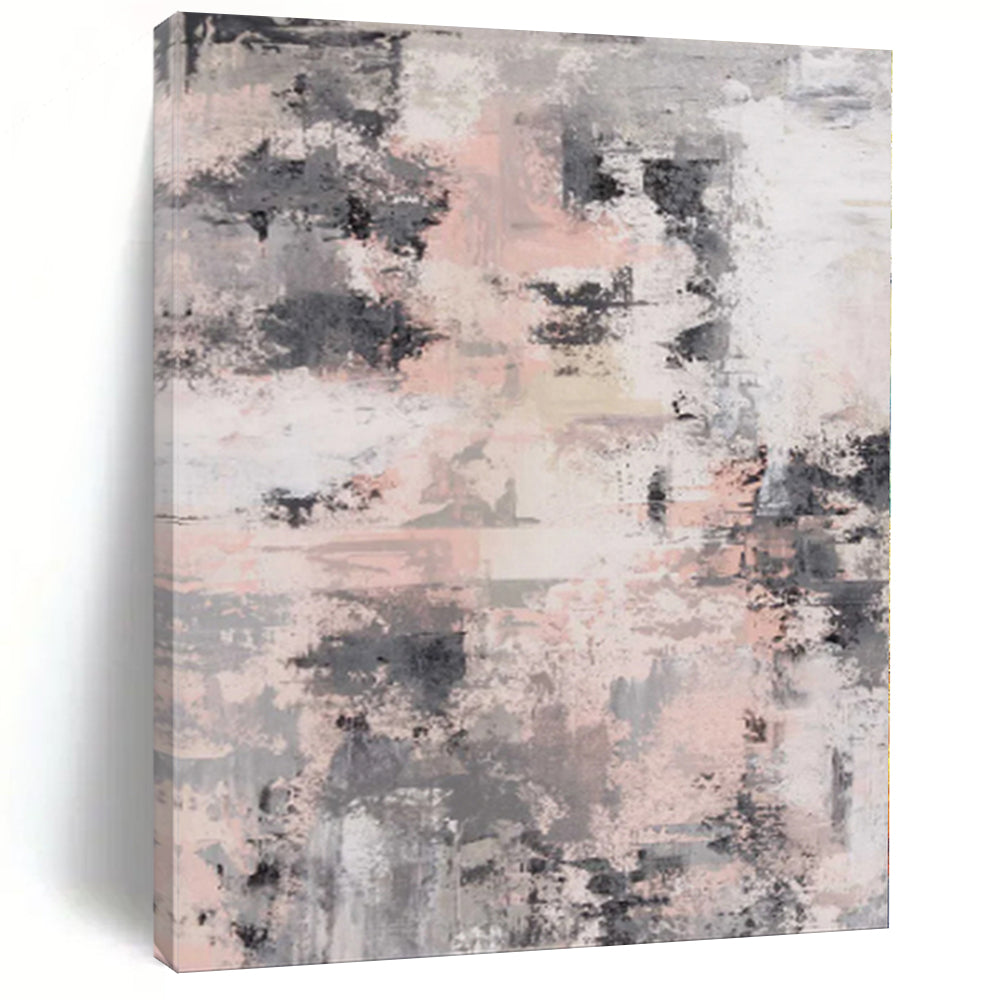 “Muted Urbanity” - Abstract Work with Gray, Pink, White, Black CT0051