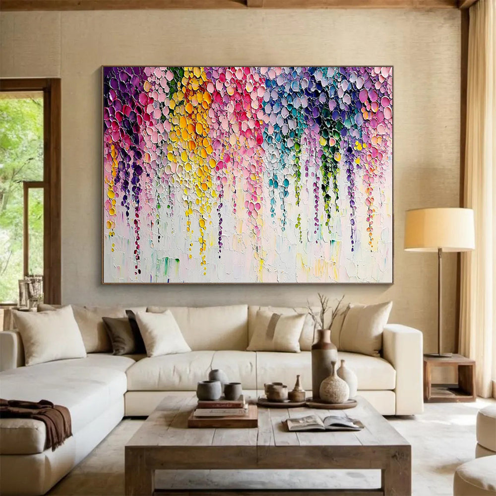 “Colorful Dripping Circles” – Abstract Expressionist Acrylic Painting CT1768