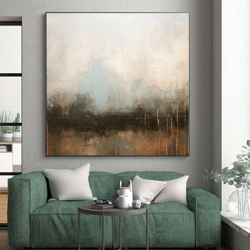 “Neutral - Blue Abstract Mist” - Abstract Landscape Art CT0450