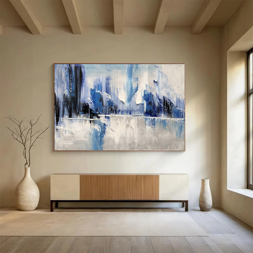 “Icy Peaks Reflection” – Abstract Acrylic Painting CT1731