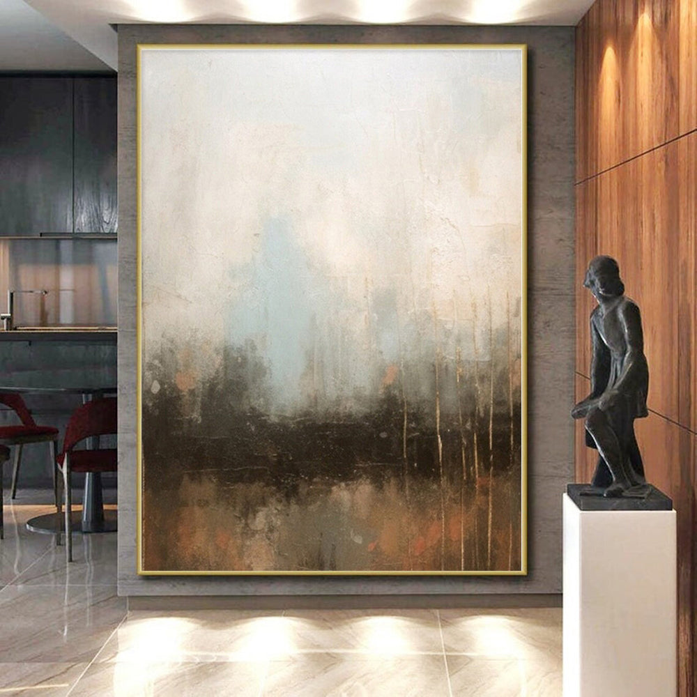 “Neutral - Blue Abstract Mist” - Abstract Landscape Art CT0450