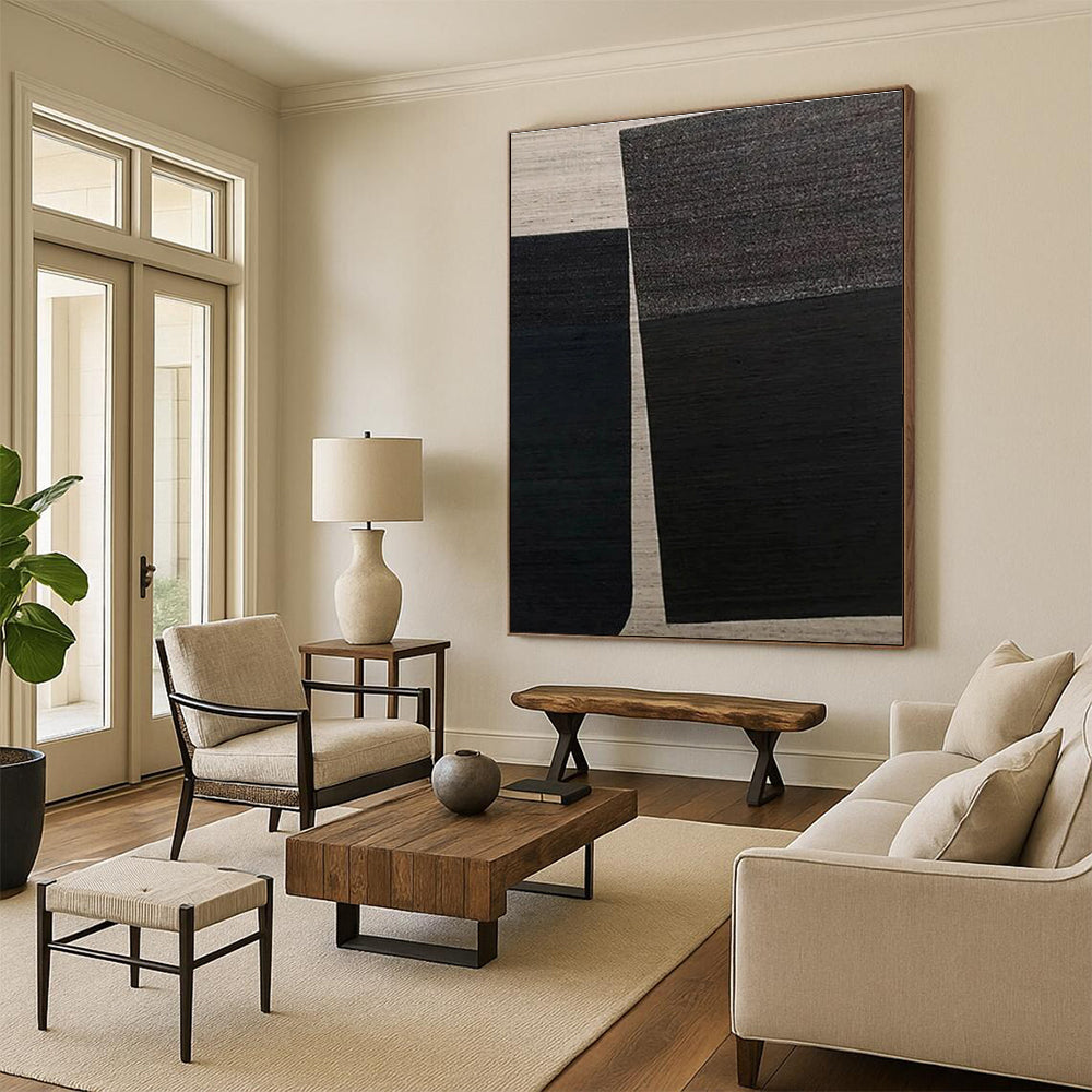 “Black - Brown Geometric Collage”,Minimalist Style CT0660