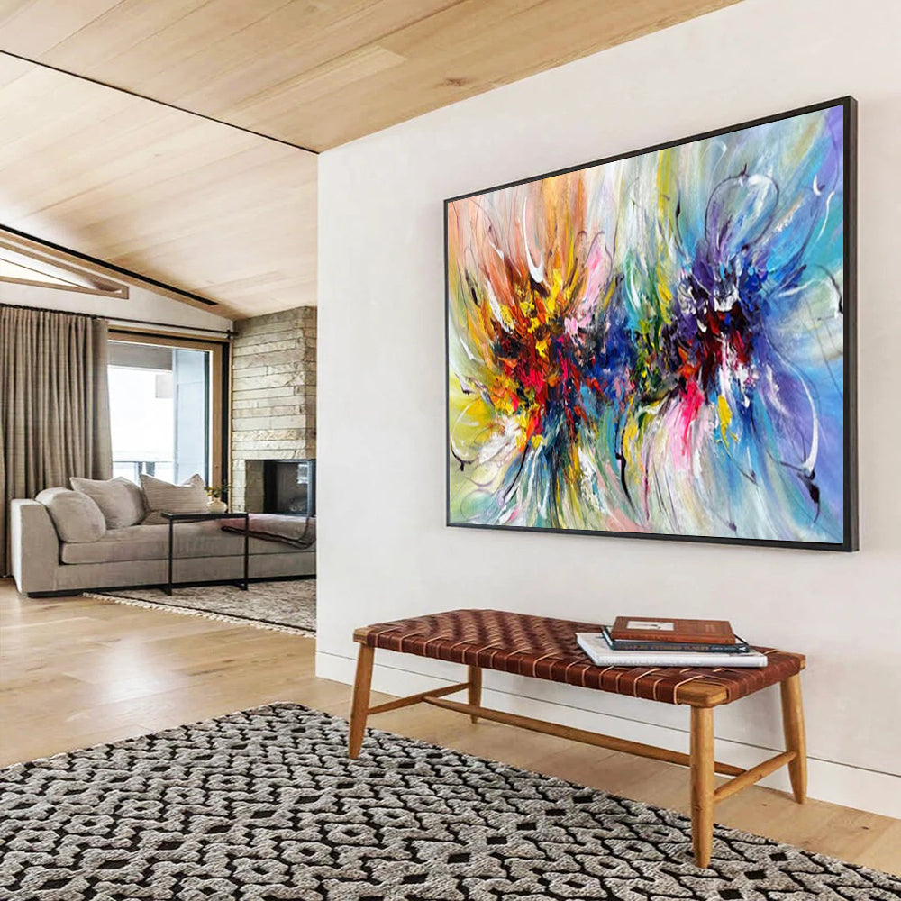 “Vibrant Floral Bursts” – Abstract Acrylic Painting CT1776