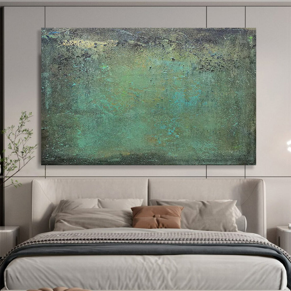 “Mossy Textures” - Greens, blues, earthy tones; textured, weathered abstract surface CT1518